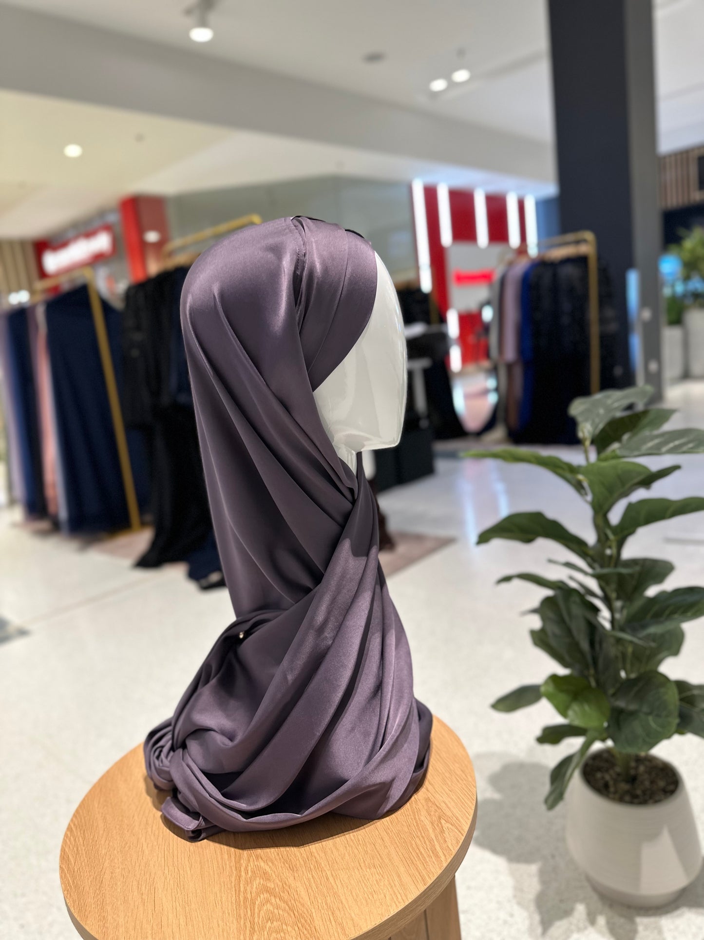 Rare Matte Satin Silk Hijab- Egg plant (Purple)