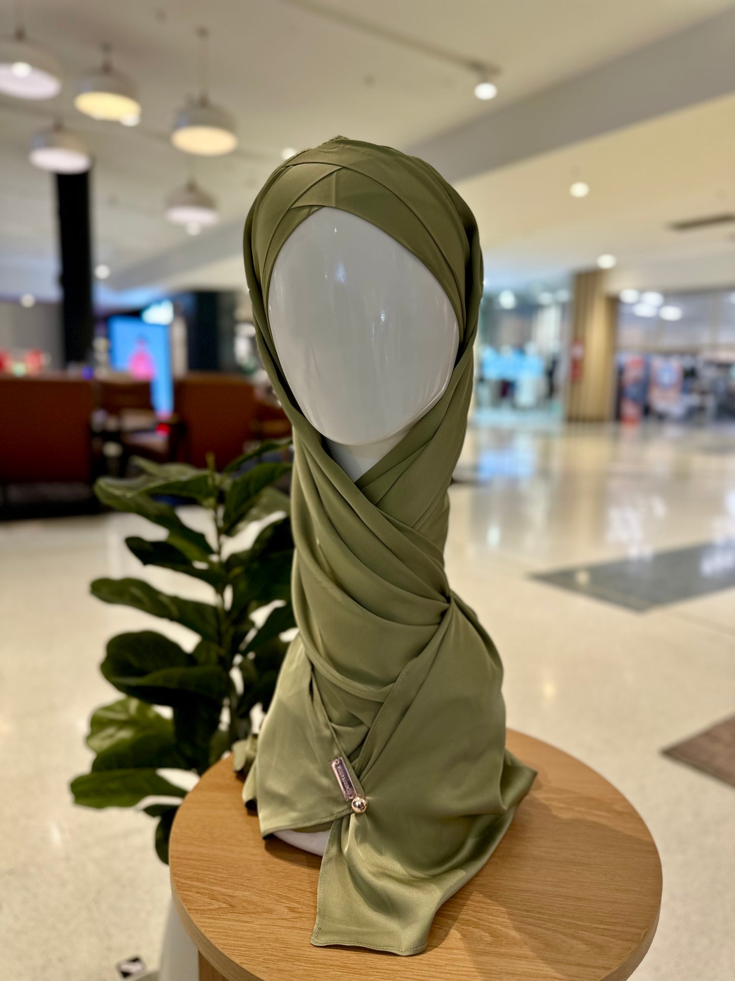 Rare Matte Satin Silk Hijab- Sage Green