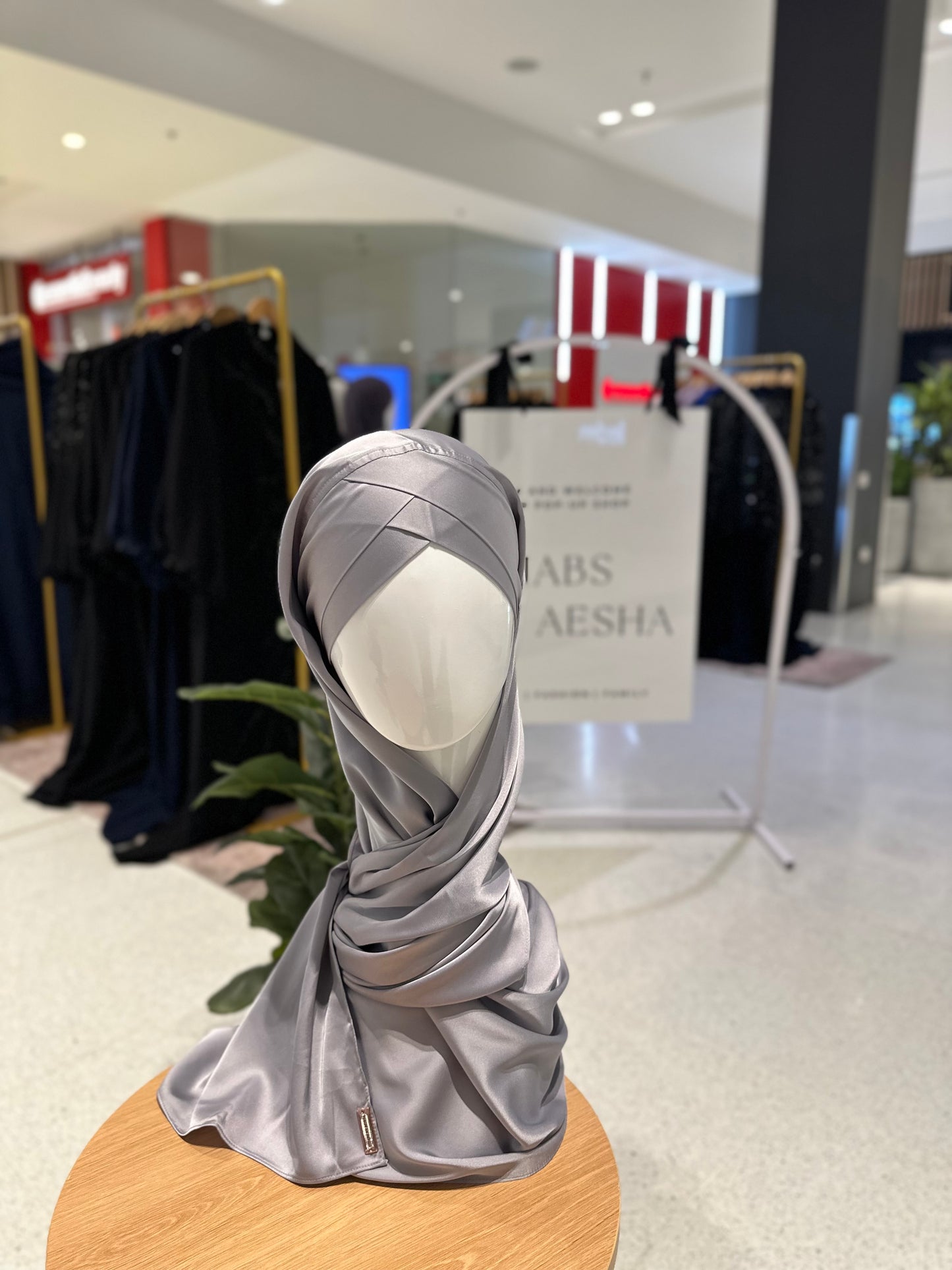 Rare Matte Satin Silk Hijab- Silver