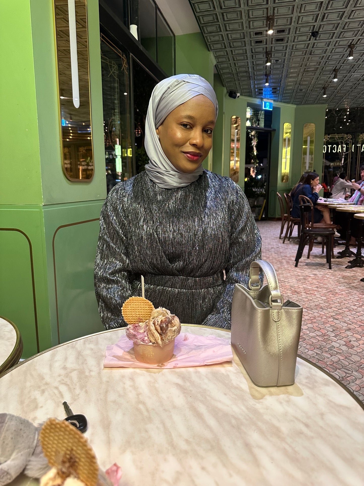 Rare Matte Satin Silk Hijab- Silver