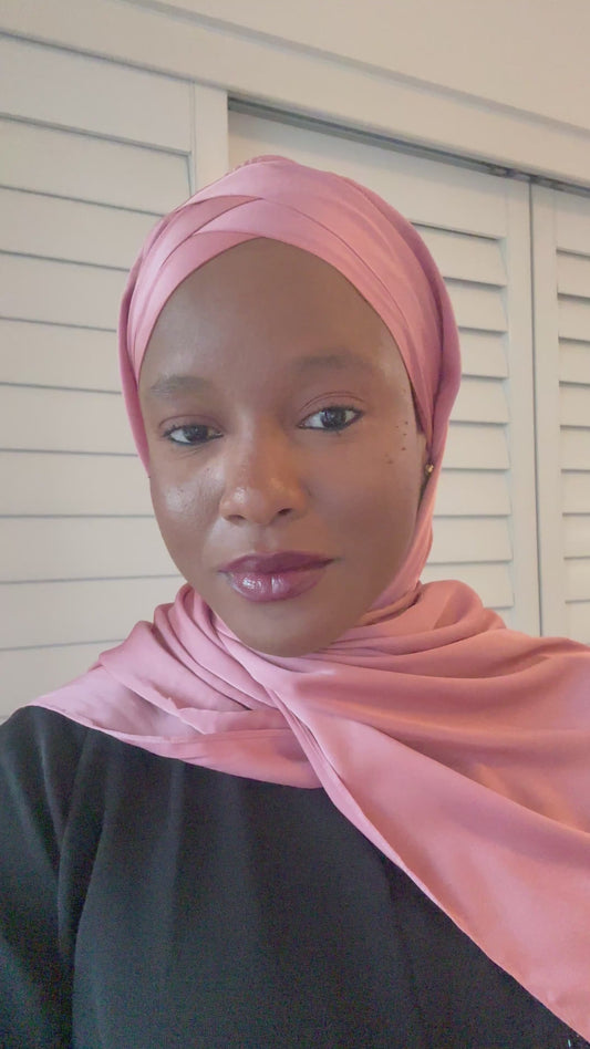 Rare Matte Satin Silk Hijab- Rose Pink